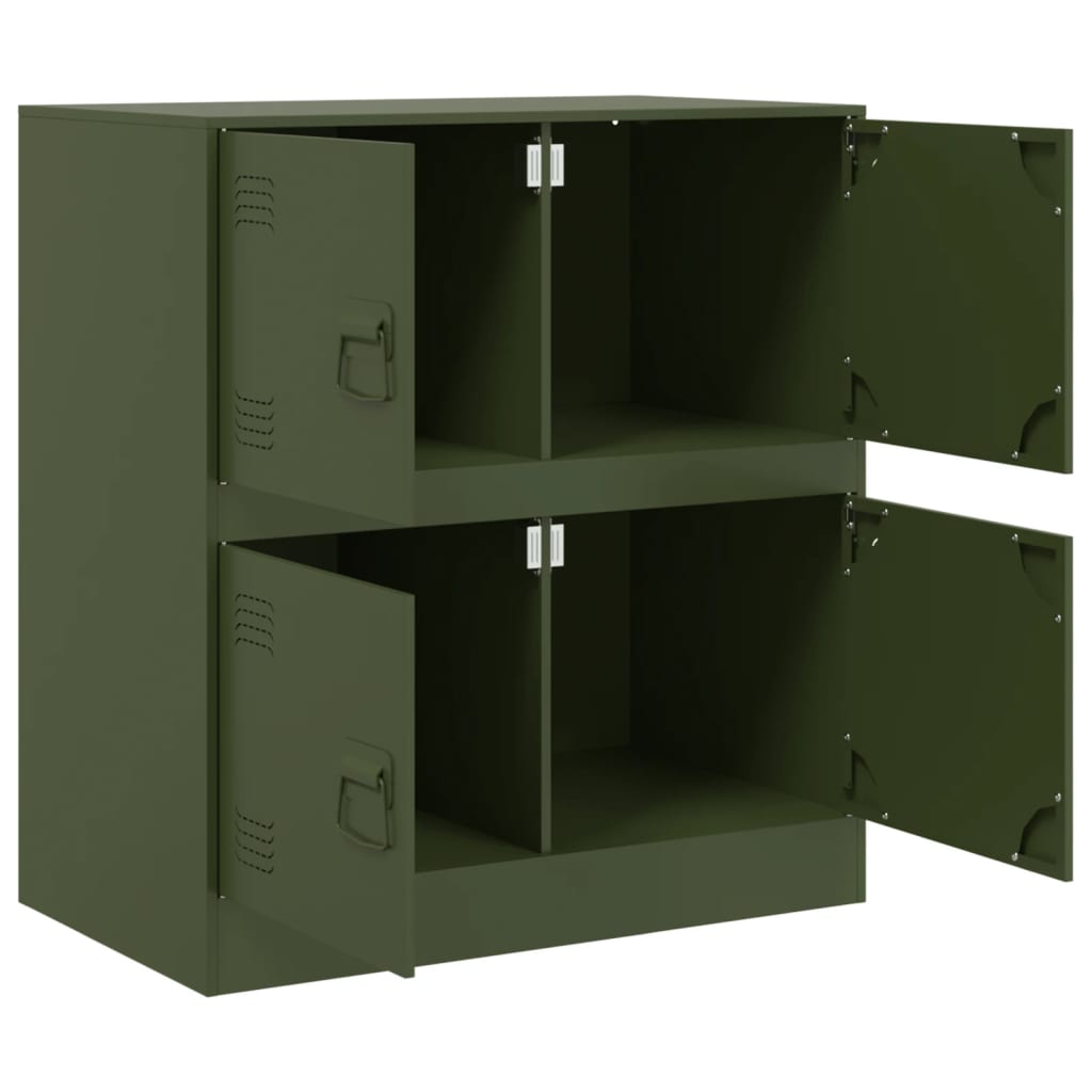 Olive green sideboard 67x39x73 cm steel