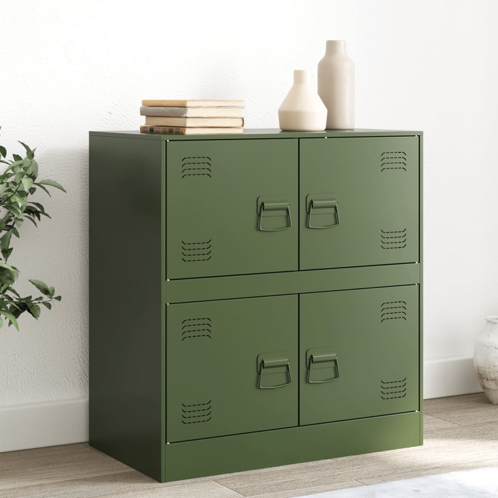 Buffet vert olive 67x39x73 cm acier