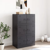 Schwarzes Sideboard 67x39x107 cm aus Stahl