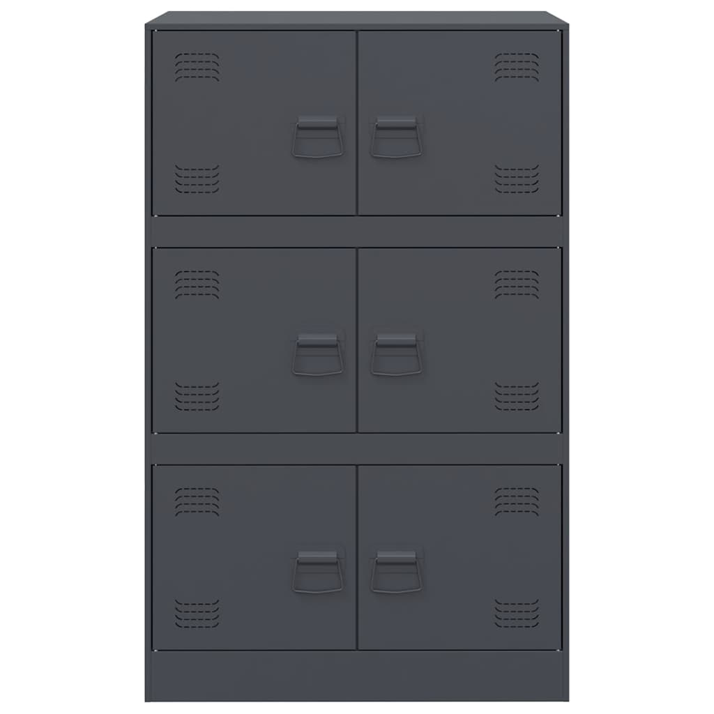 Buffet anthracite 67x39x107 cm acier