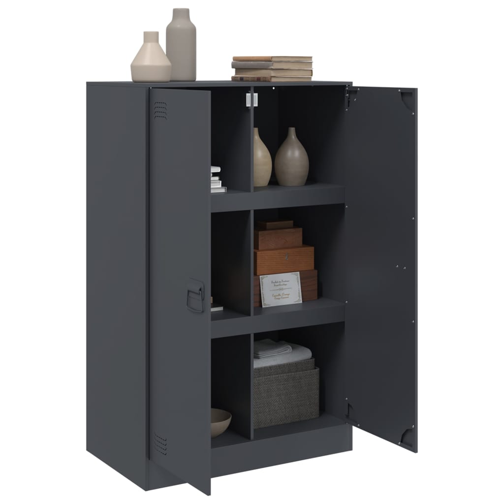 Buffet anthracite 67x39x107 cm acier