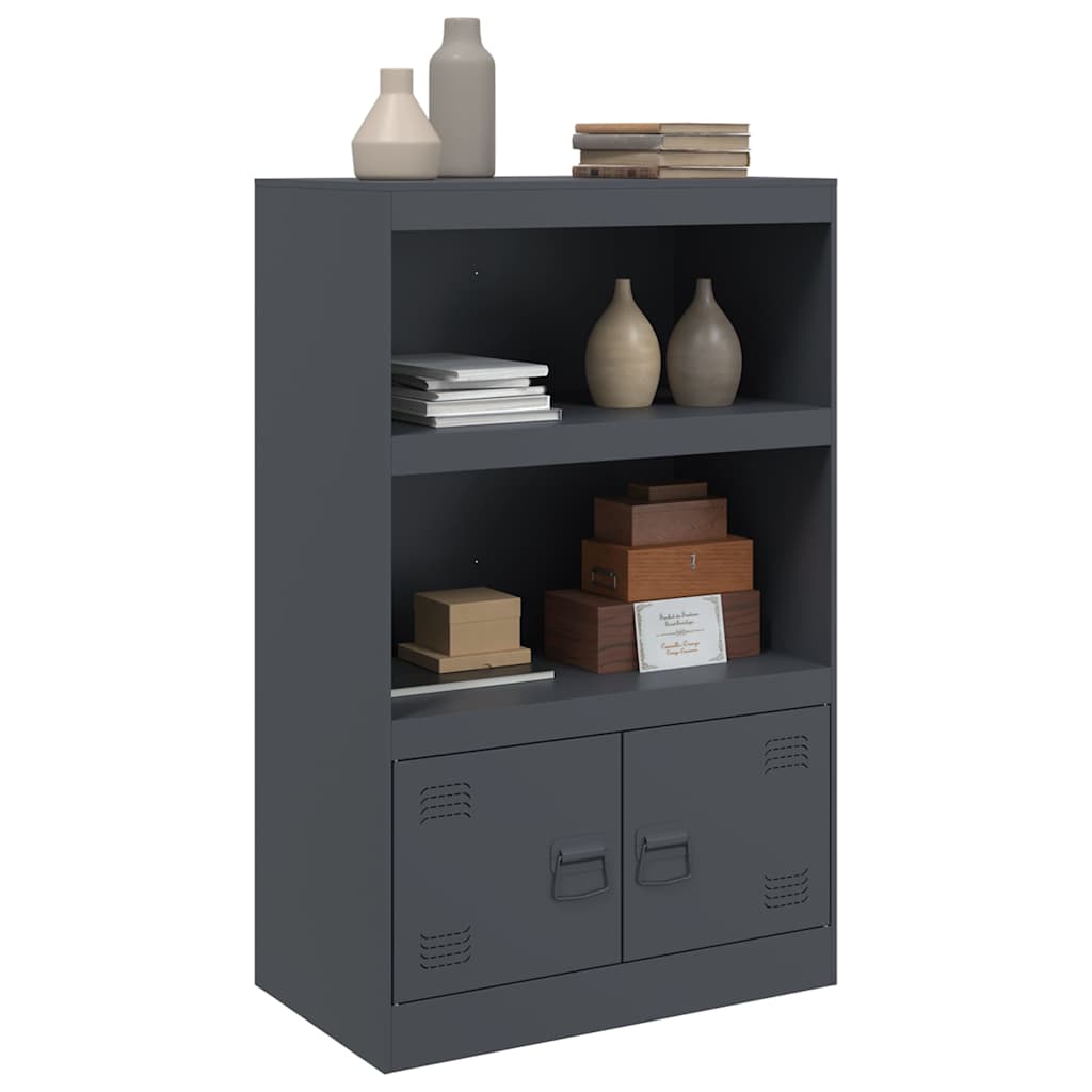 Buffet anthracite 67x39x107 cm acier