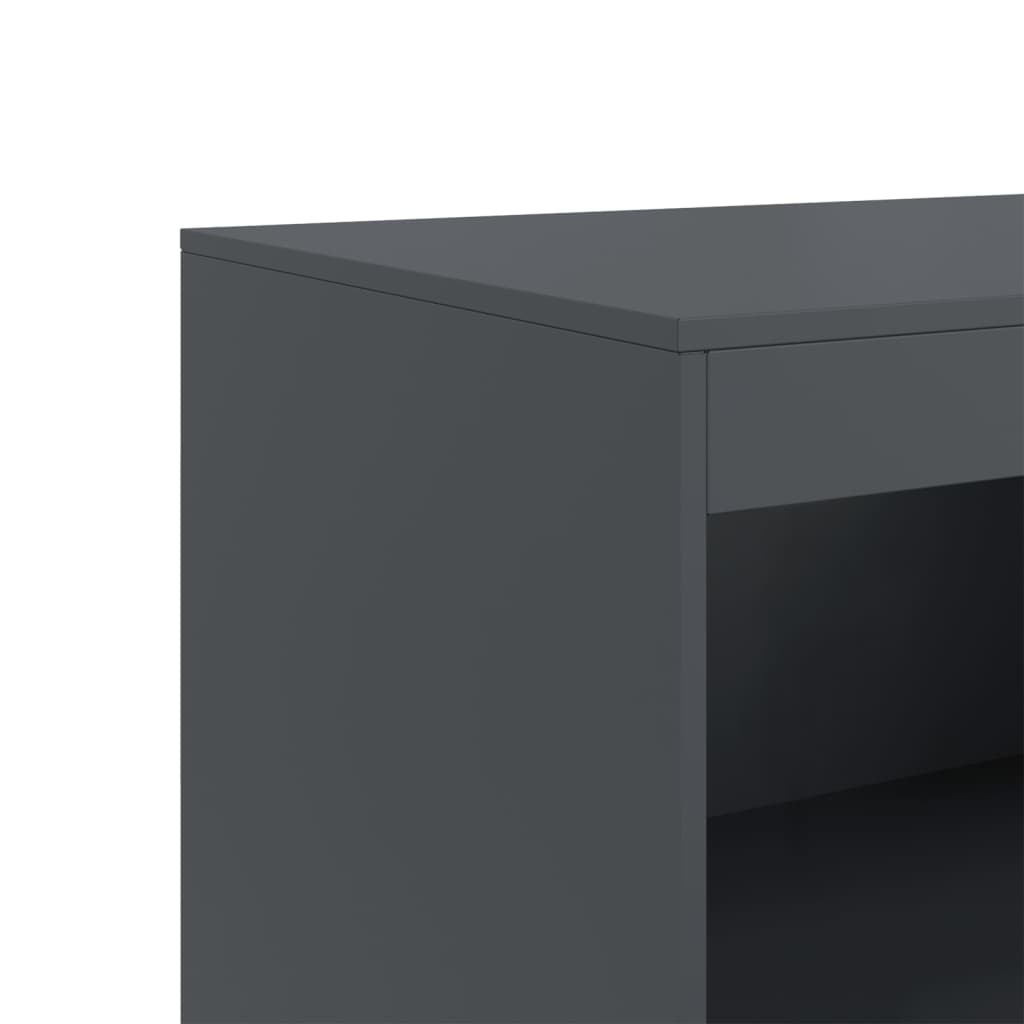 Buffet anthracite 67x39x107 cm acier