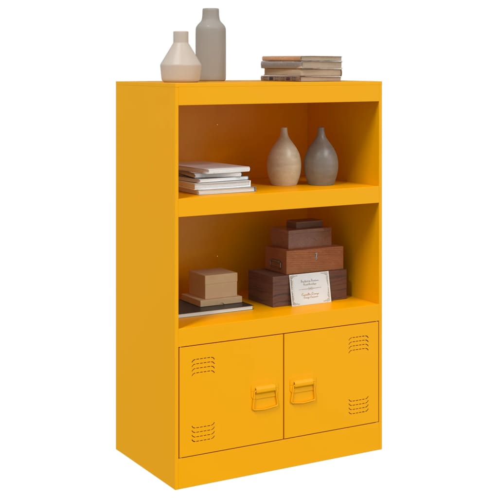 Buffet jaune moutarde 67x39x107 cm acier