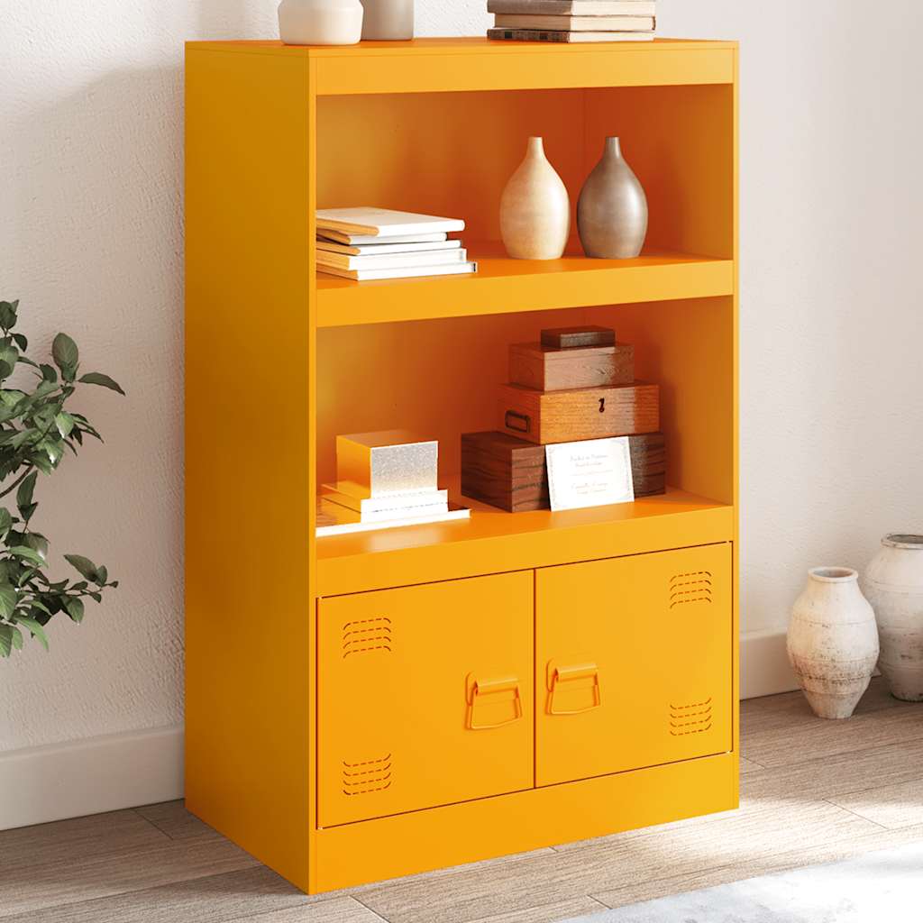 Buffet jaune moutarde 67x39x107 cm acier