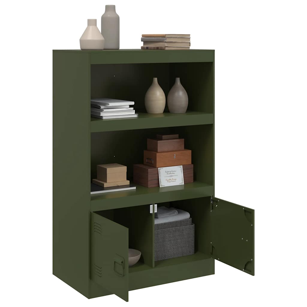 Buffet vert olive 67x39x107 cm acier