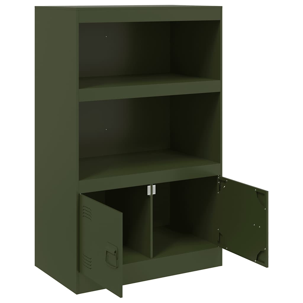 Buffet vert olive 67x39x107 cm acier