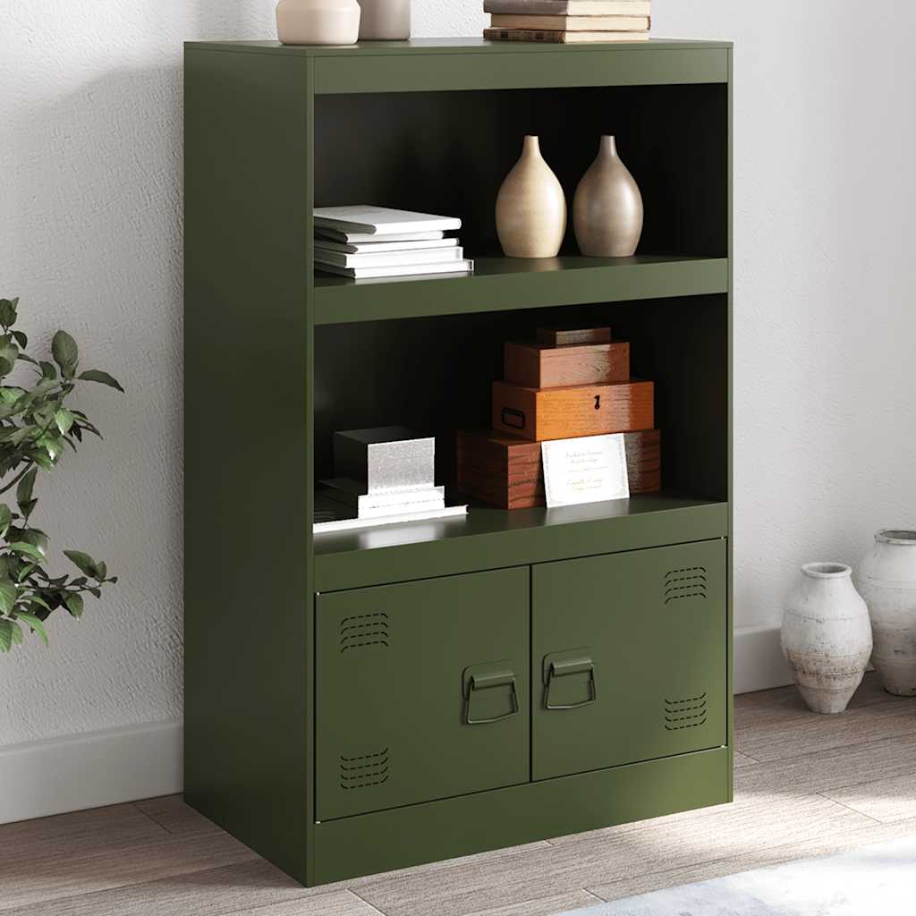 Buffet vert olive 67x39x107 cm acier