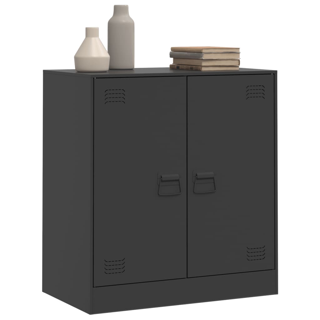 Schwarzes Sideboard 67x39x73 cm aus Stahl