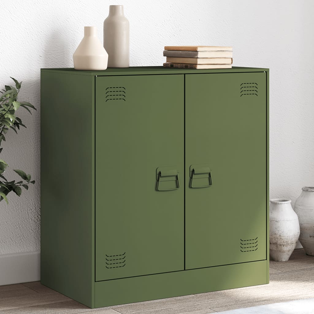 Buffet vert olive 67x39x73 cm acier