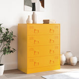 Buffet jaune moutarde 67x39x83 cm acier