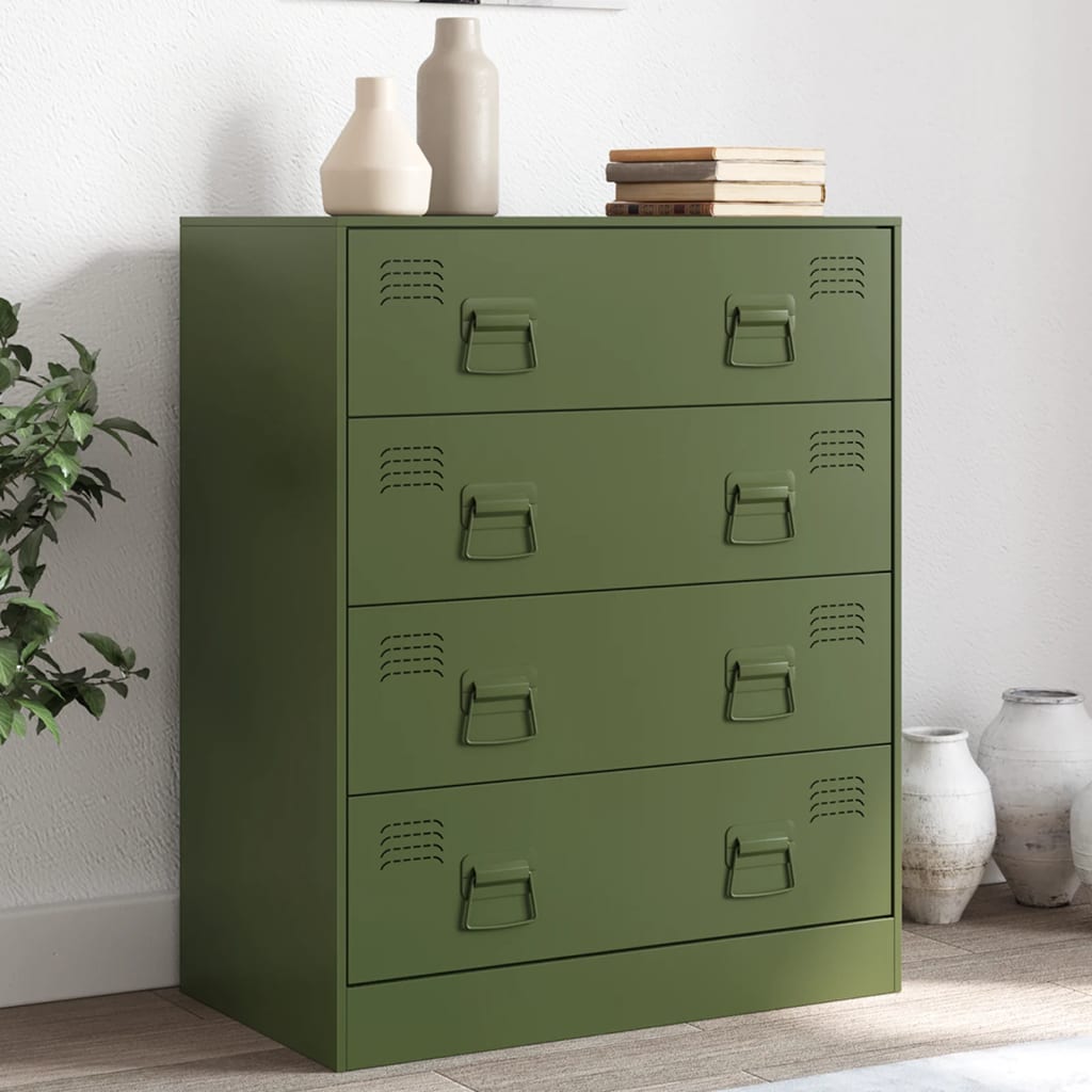 Buffet vert olive 67x39x83 cm acier