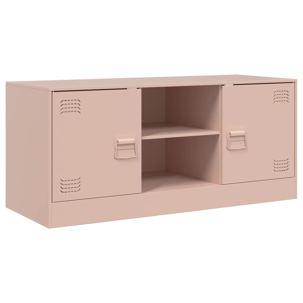 Meuble TV rose 99x39x44 cm acier