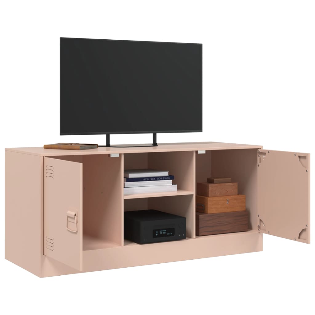 Meuble TV rose 99x39x44 cm acier