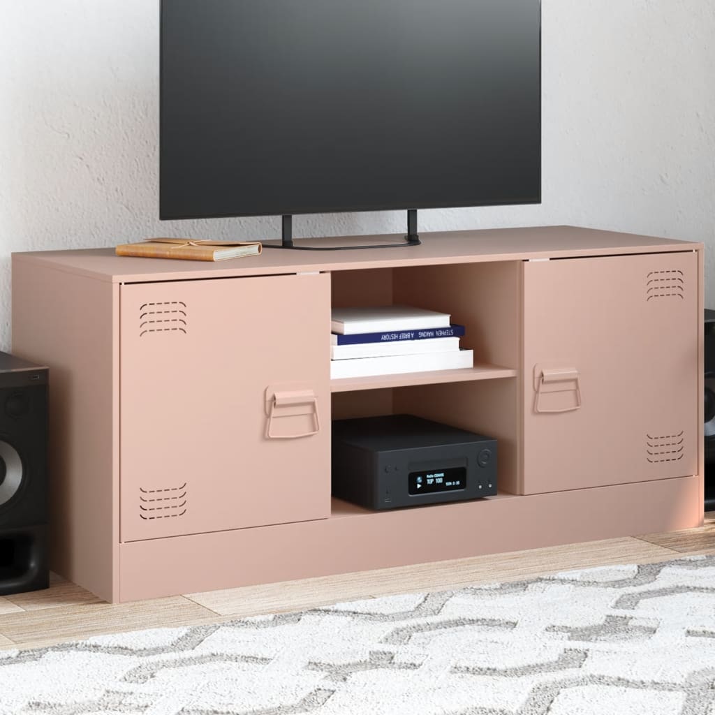 Meuble TV rose 99x39x44 cm acier