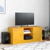 Meuble TV jaune moutarde 99x39x44 cm acier