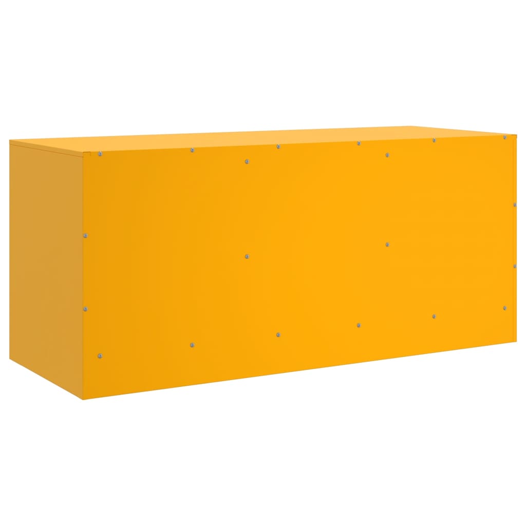 Meuble TV jaune moutarde 99x39x44 cm acier