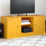 Meuble TV jaune moutarde 99x39x44 cm acier