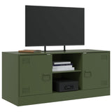 Meuble TV vert olive 99x39x44 cm acier