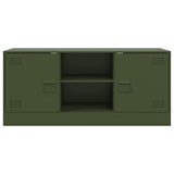 Meuble TV vert olive 99x39x44 cm acier