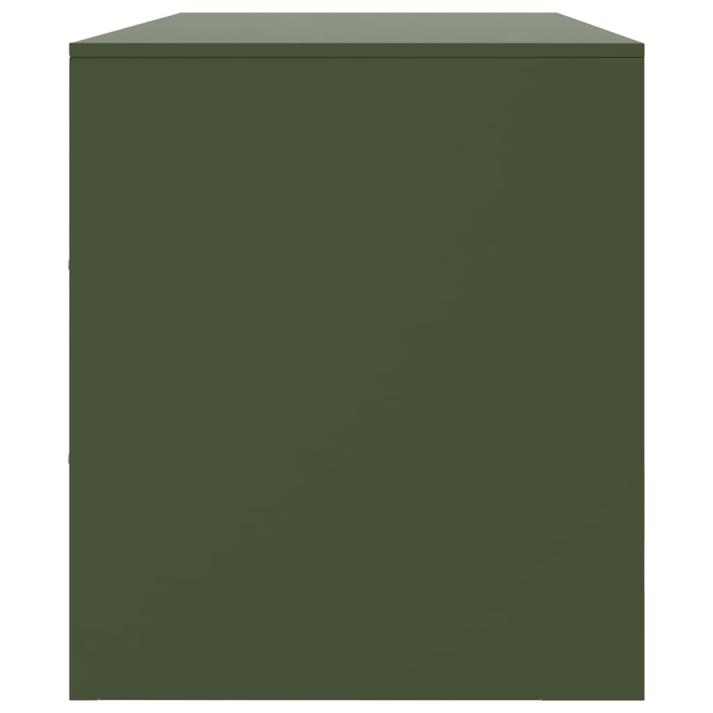 Meuble TV vert olive 99x39x44 cm acier