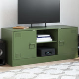 Meuble TV vert olive 99x39x44 cm acier