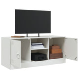 Meuble TV blanc 99x39x44 cm acier