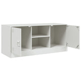 Meuble TV blanc 99x39x44 cm acier