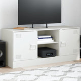 Meuble TV blanc 99x39x44 cm acier