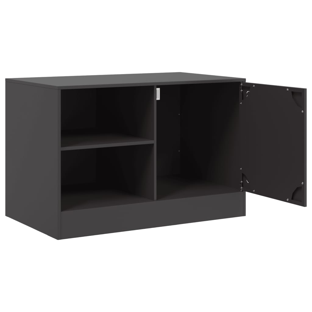 Meuble TV noir 67x39x44 cm acier