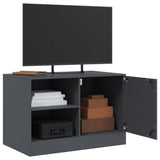 Meuble TV anthracite 67x39x44 cm acier