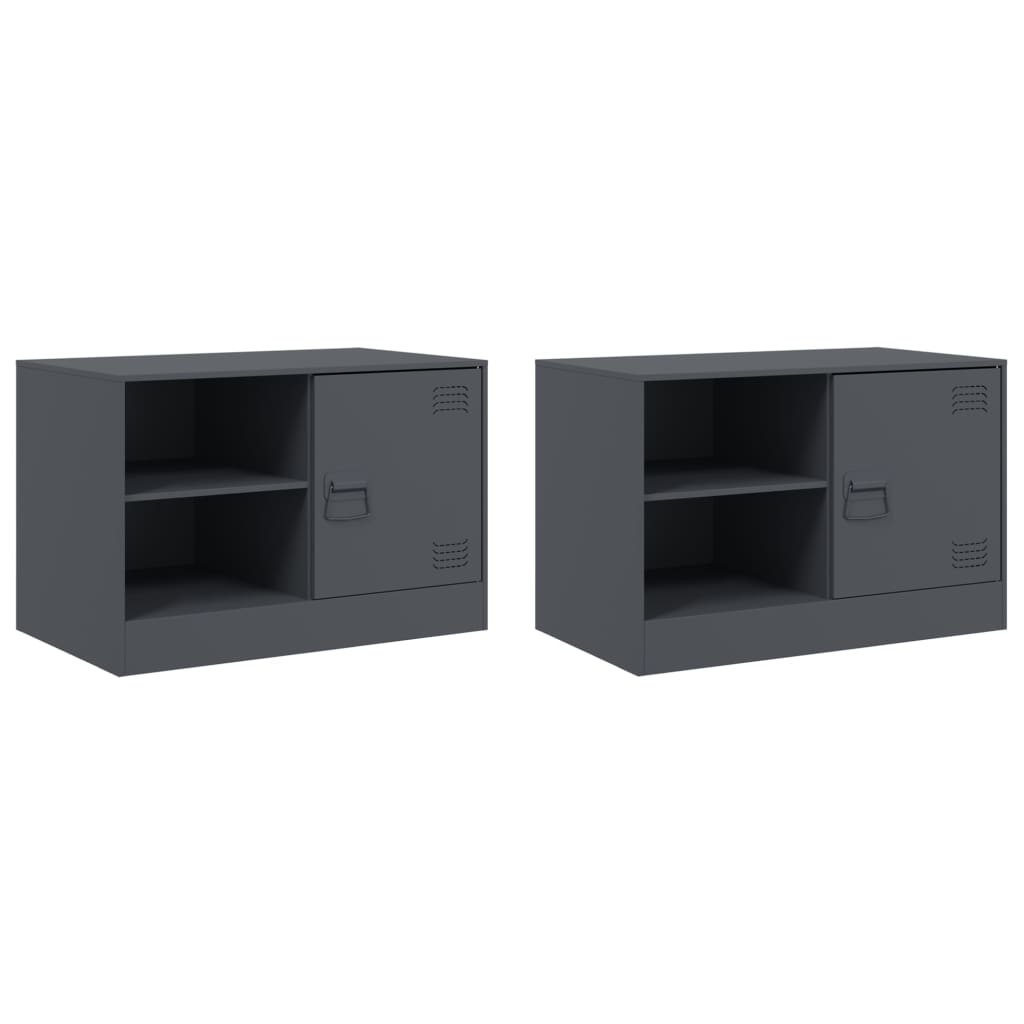 Meubles TV 2 pcs anthracite 67x39x44 cm acier