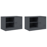 Meubles TV 2 pcs anthracite 67x39x44 cm acier