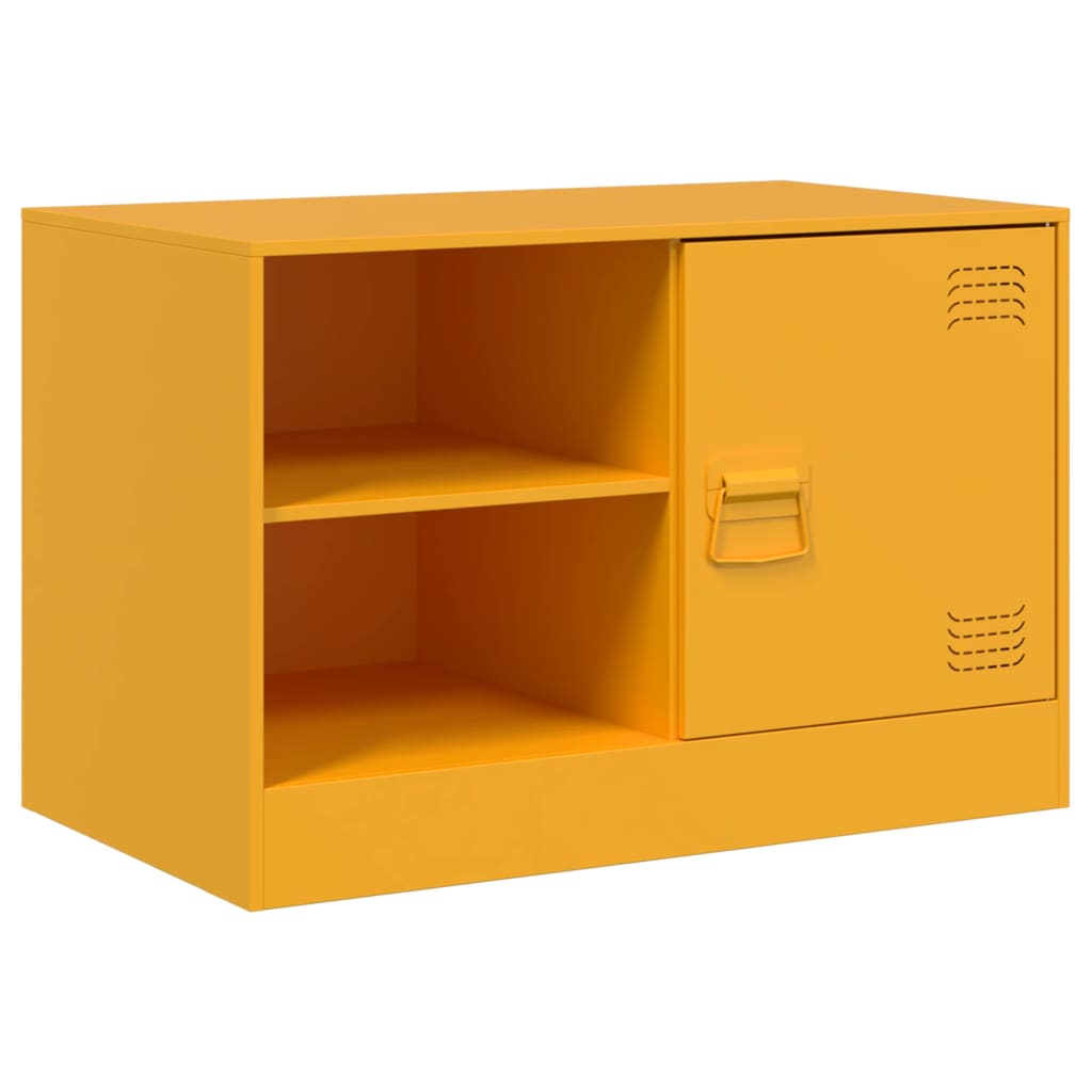 Meuble TV jaune moutarde 67x39x44 cm acier