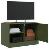 Meuble TV vert olive 67x39x44 cm acier