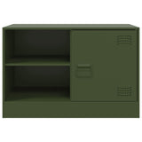 Meuble TV vert olive 67x39x44 cm acier