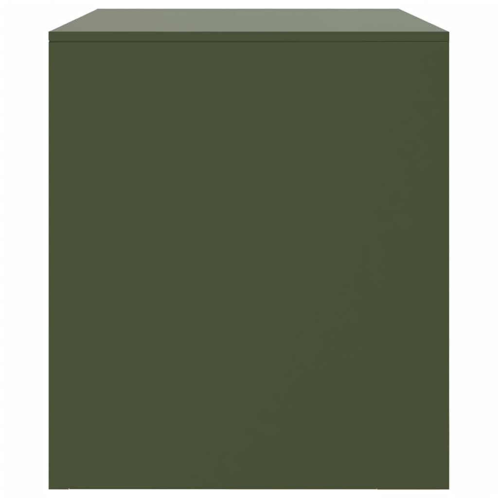 Meuble TV vert olive 67x39x44 cm acier