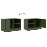 Meuble TV vert olive 67x39x44 cm acier