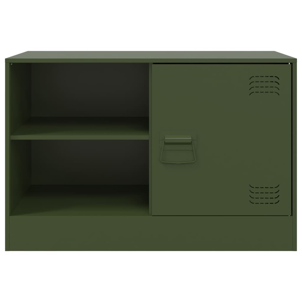 Meubles TV 2 pcs vert olive 67x39x44 cm acier