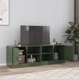 Meubles TV 2 pcs vert olive 67x39x44 cm acier