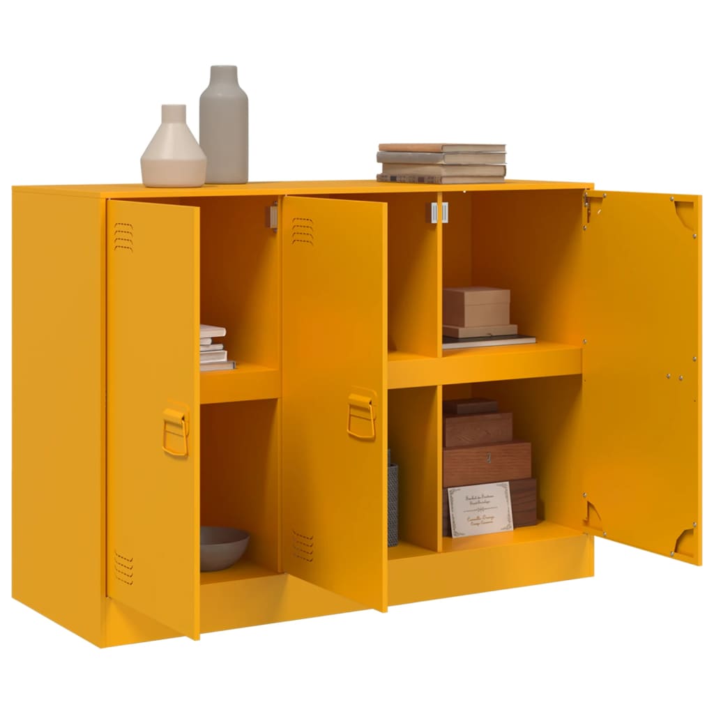 Buffet jaune moutarde 99x39x73 cm acier