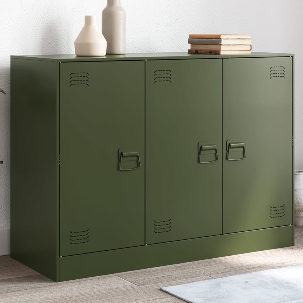 Buffet vert olive 99x39x73 cm acier