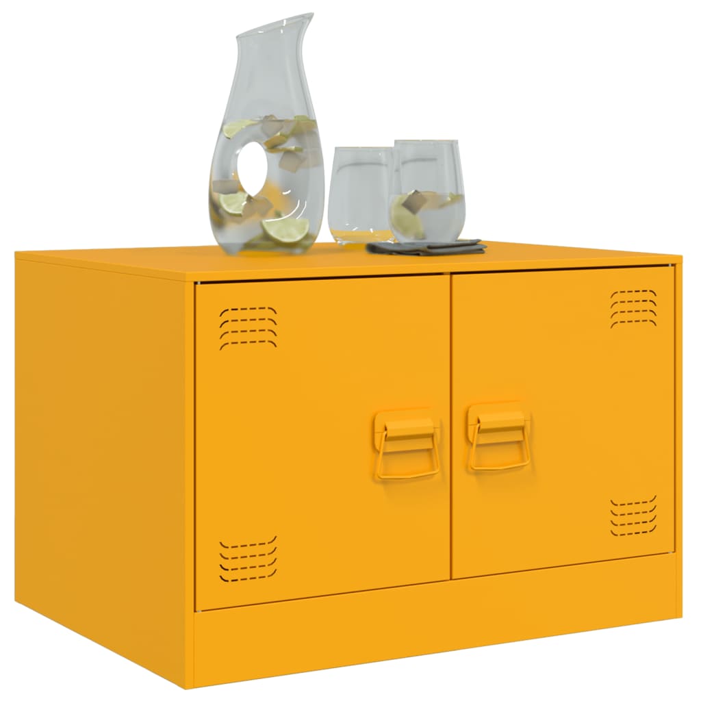 Table basse Jaune moutarde 67x50x44 cm acier