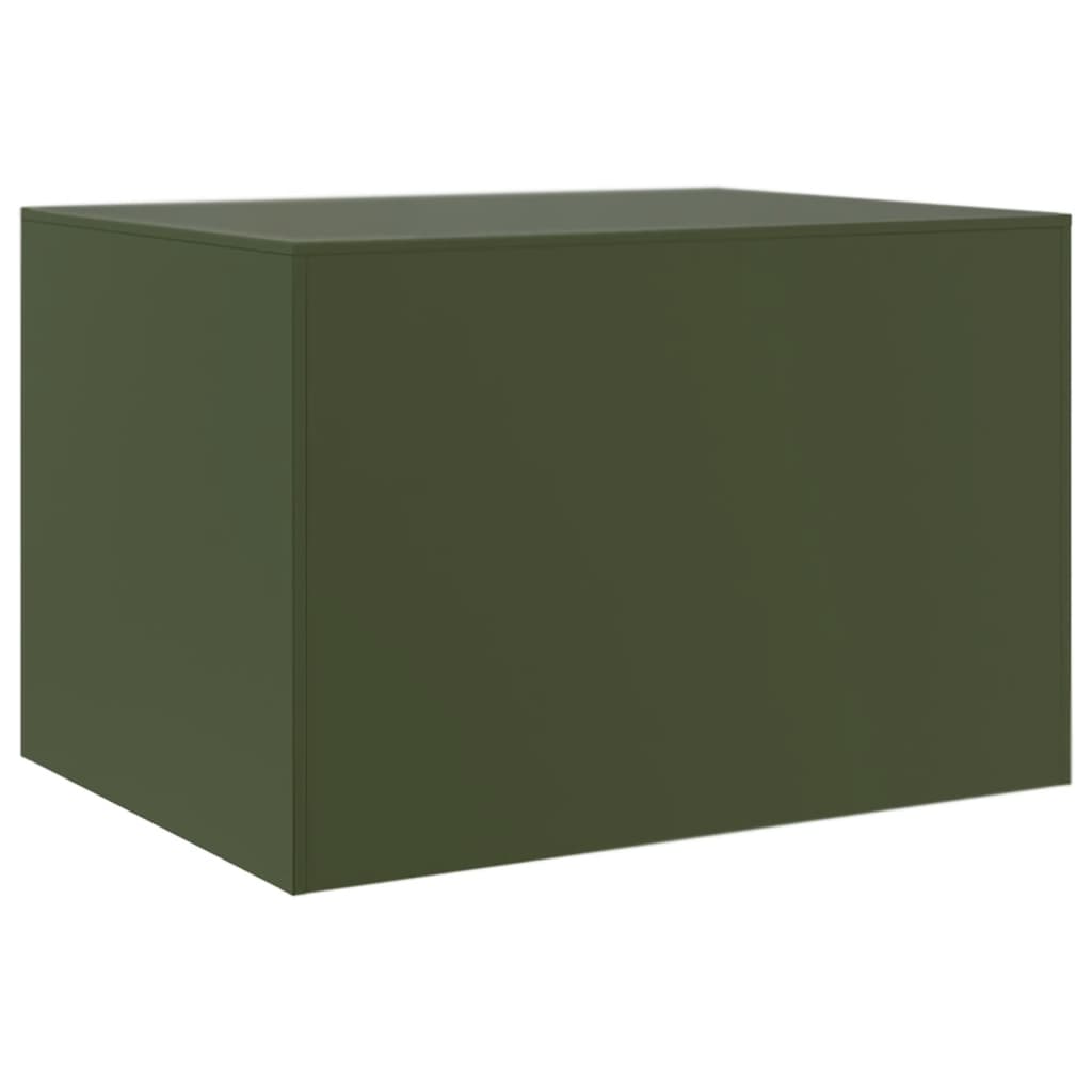 Table basse vert olive 67x50x44 cm acier