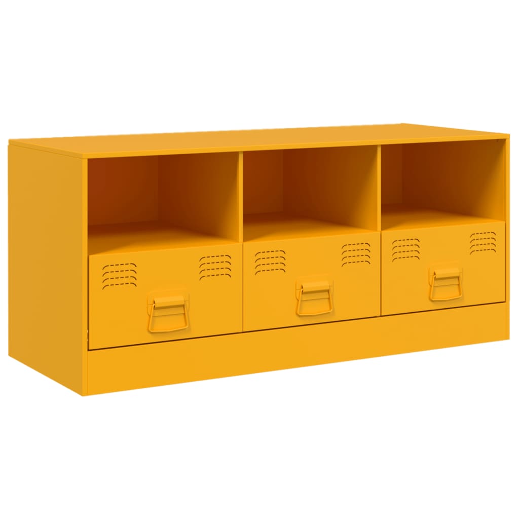 Meuble TV jaune moutarde 99x39x44 cm acier