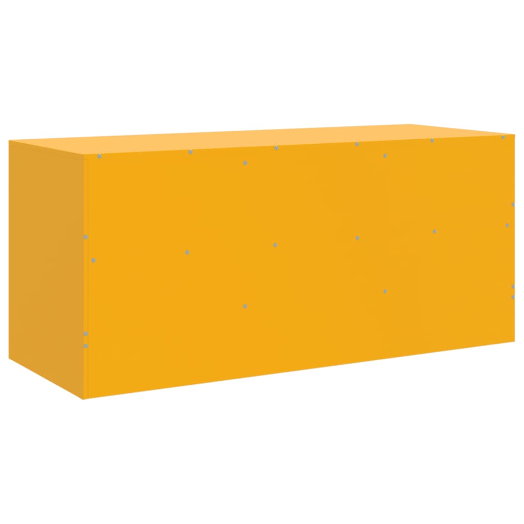 Meuble TV jaune moutarde 99x39x44 cm acier