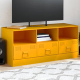 Meuble TV jaune moutarde 99x39x44 cm acier