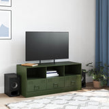 Meuble TV vert olive 99x39x44 cm acier