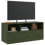 Meuble TV vert olive 99x39x44 cm acier