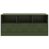 Meuble TV vert olive 99x39x44 cm acier